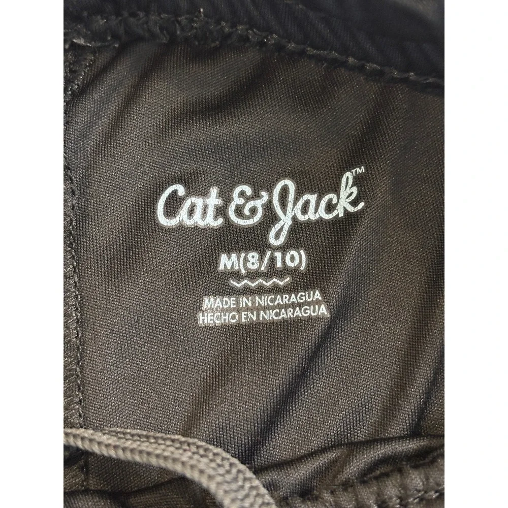 Cat & Jack Boys Black Athletic Shorts Size Medium 8/10 Elastic Waist Mesh‎ Gym